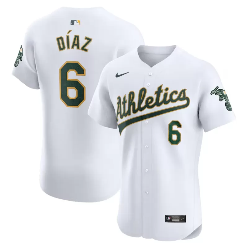 Men's Oakland Athletics Aledmys Diaz Nike White Home Elite Player Jersey Men's Oakland Athletics Aledmys Diaz Nike White Home Elite Player Jersey