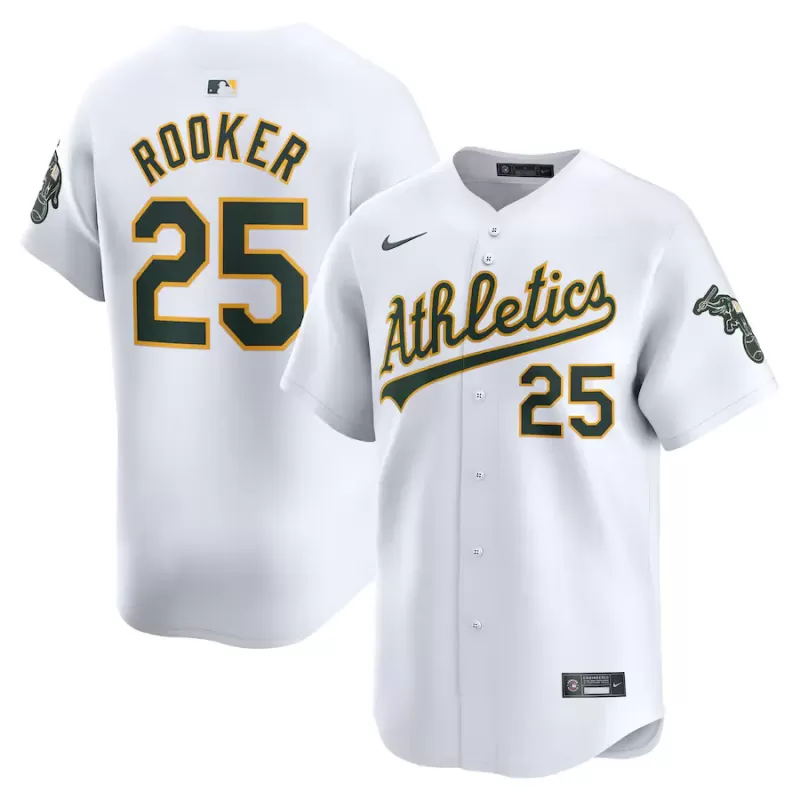Men's Oakland Athletics Brent Rooker Nike White Home Limited Player Jersey Men's Oakland Athletics Brent Rooker Nike White Home Limited Player Jersey