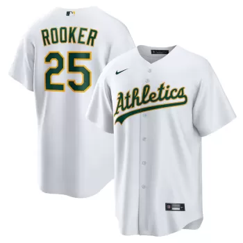 Men's Oakland Athletics Brent Rooker Nike White Home Replica Jersey Men's Oakland Athletics Brent Rooker Nike White Home Replica Jersey
