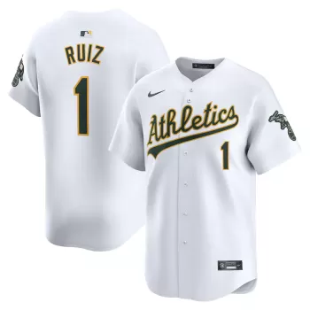 Men's Oakland Athletics Esteury Ruiz Nike White Home Limited Player Jersey Men's Oakland Athletics Esteury Ruiz Nike White Home Limited Player Jersey