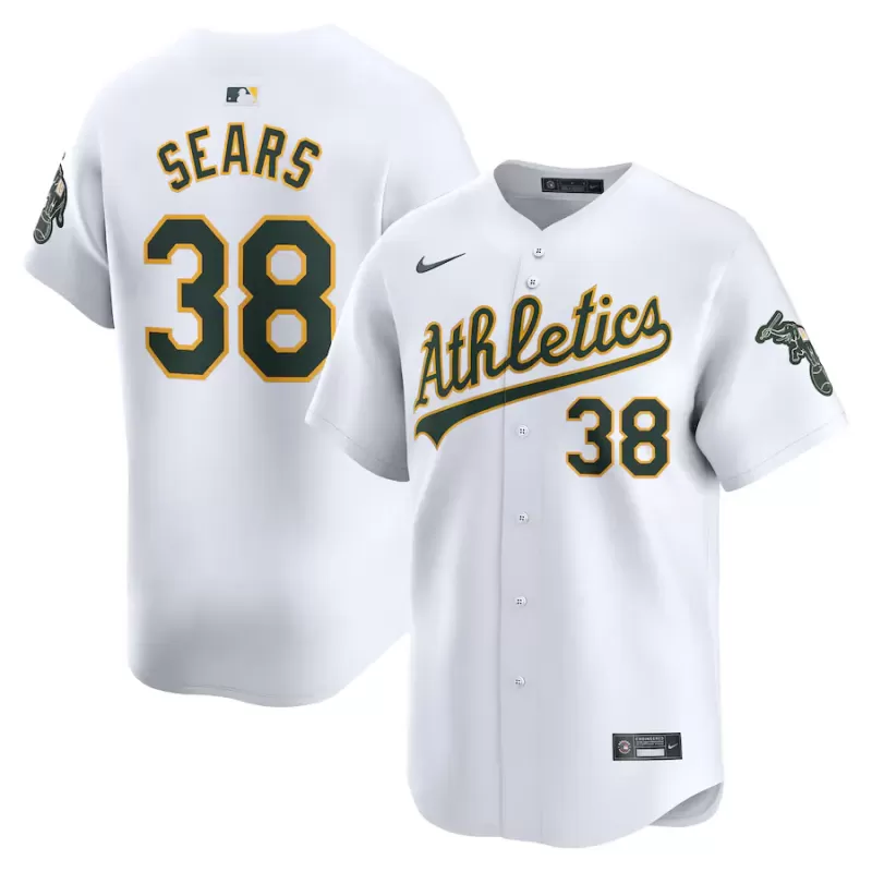 Men's Oakland Athletics JP Sears Nike White Home Limited Player Jersey Men's Oakland Athletics JP Sears Nike White Home Limited Player Jersey