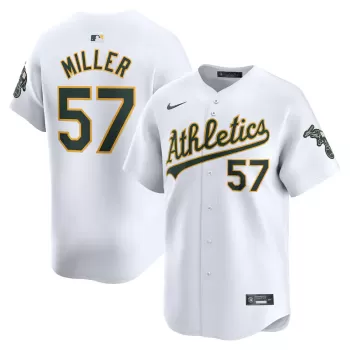 Men's Oakland Athletics Mason Miller Nike White Home Limited Player Jersey Men's Oakland Athletics Mason Miller Nike White Home Limited Player Jersey