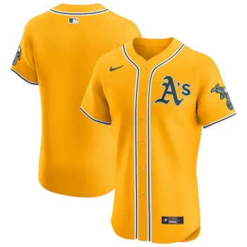 Men's Oakland Athletics Nike Gold Alternate Vapor Premier Elite Patch Jersey Men's Oakland Athletics Nike Gold Alternate Vapor Premier Elite Patch Jersey