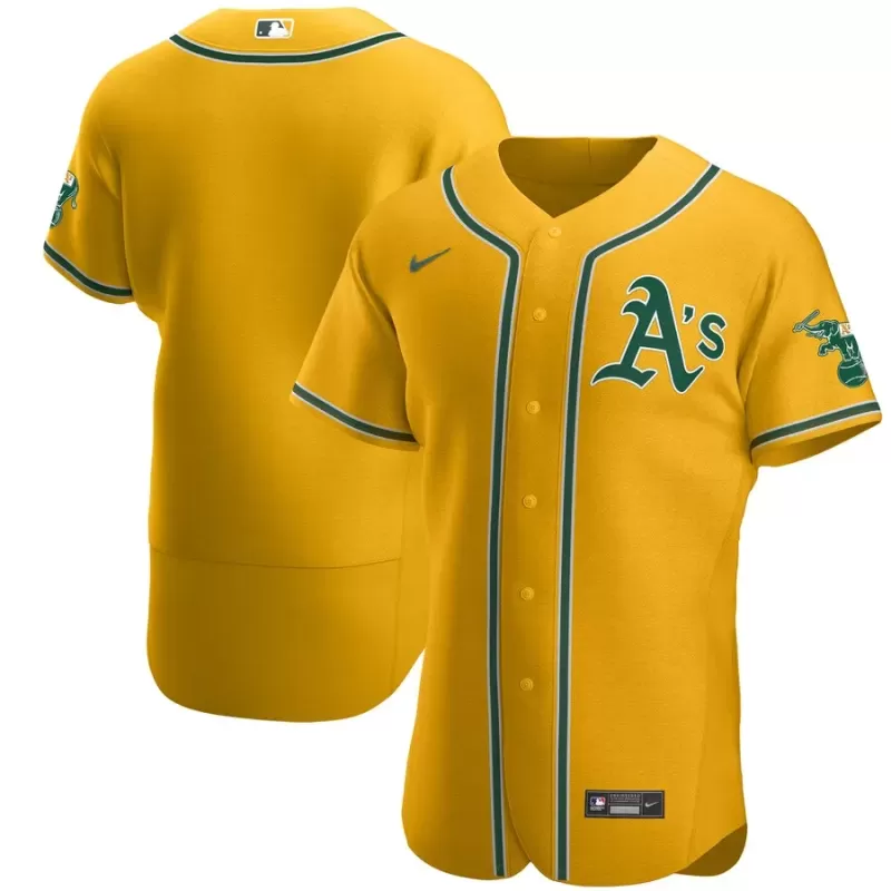 Men's Oakland Athletics Nike Gold Authentic Official Team Jersey Men's Oakland Athletics Nike Gold Authentic Official Team Jersey
