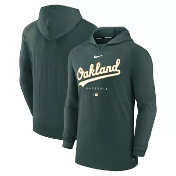 Men's Oakland Athletics Nike Heather Green Authentic Collection Early Work Tri-Blend Performance Pullover Hoodie Men's Oakland Athletics Nike Heather Green Authentic Collection Early Work Tri-Blend Performance Pullover Hoodie