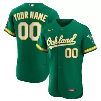Men's Oakland Athletics Nike Kelly Green Alternate Authentic Custom Jersey Men's Oakland Athletics Nike Kelly Green Alternate Authentic Custom Jersey