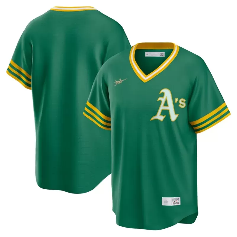 Men's Oakland Athletics Nike Kelly Green Road Cooperstown Collection Team Jersey Men's Oakland Athletics Nike Kelly Green Road Cooperstown Collection Team Jersey