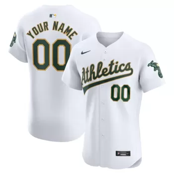 Men's Oakland Athletics Nike White Home Elite Custom Jersey Men's Oakland Athletics Nike White Home Elite Custom Jersey