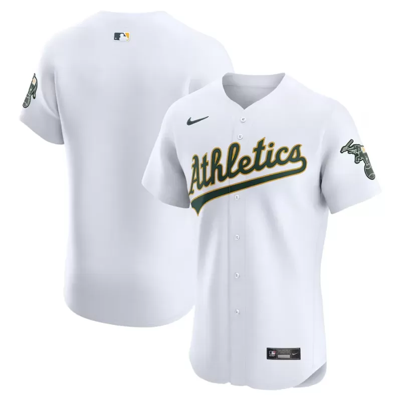 Men's Oakland Athletics Nike White Home Elite Jersey Men's Oakland Athletics Nike White Home Elite Jersey