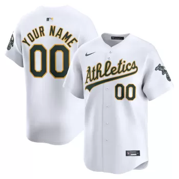 Men's Oakland Athletics Nike White Home Limited Custom Jersey Men's Oakland Athletics Nike White Home Limited Custom Jersey