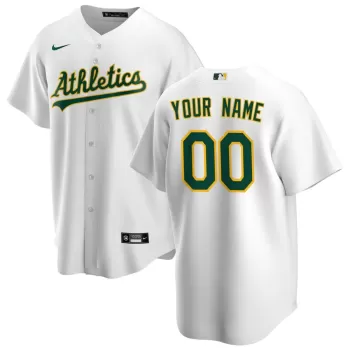 Men's Oakland Athletics Nike White Home Replica Custom Jersey Men's Oakland Athletics Nike White Home Replica Custom Jersey