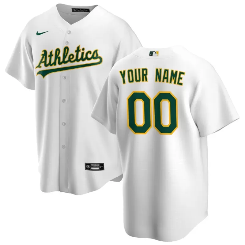 Men's Oakland Athletics Nike White Home Replica Custom Jersey Men's Oakland Athletics Nike White Home Replica Custom Jersey