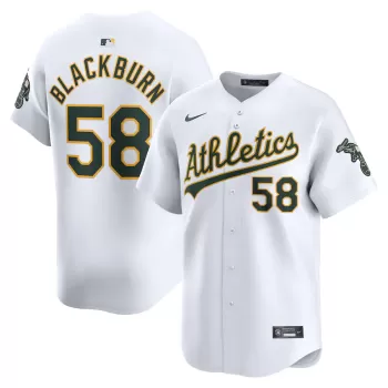 Men's Oakland Athletics Paul Blackburn Nike White Home Limited Player Jersey Men's Oakland Athletics Paul Blackburn Nike White Home Limited Player Jersey