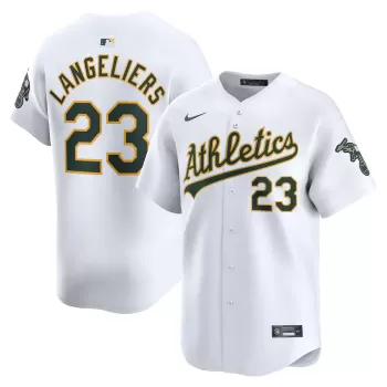 Men's Oakland Athletics Shea Langeliers Nike White Home Limited Player Jersey Men's Oakland Athletics Shea Langeliers Nike White Home Limited Player Jersey