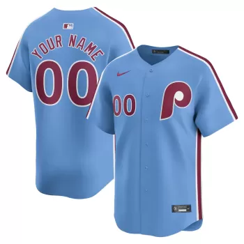 Men's Philadelphia Phillies Nike Light Blue Alternate Limited Custom Jersey Men's Philadelphia Phillies Nike Light Blue Alternate Limited Custom Jersey