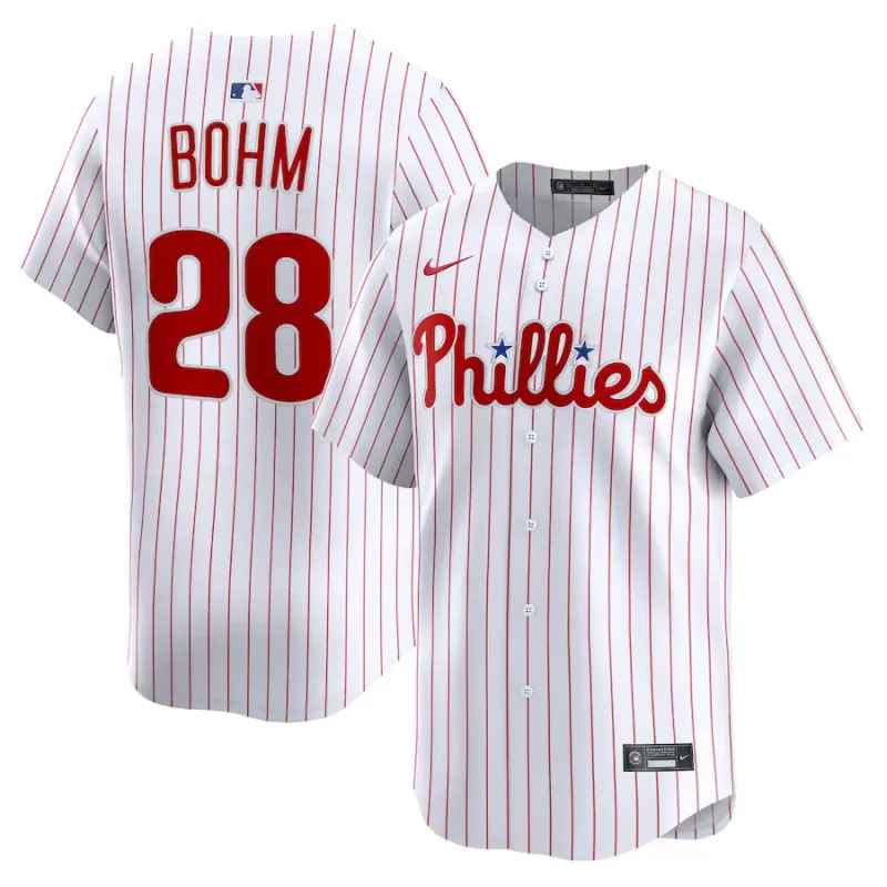 Men's Philadelphia Phillies Alec Bohm Nike White Alternate Limited Player Jersey Men's Philadelphia Phillies Alec Bohm Nike White Alternate Limited Player Jersey