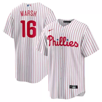 Men's Philadelphia Phillies Brandon Marsh Nike White Replica Player Jersey Men's Philadelphia Phillies Brandon Marsh Nike White Replica Player Jersey