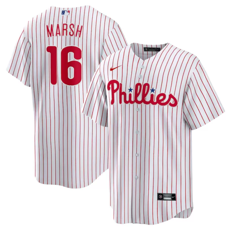 Men's Philadelphia Phillies Brandon Marsh Nike White Replica Player Jersey Men's Philadelphia Phillies Brandon Marsh Nike White Replica Player Jersey