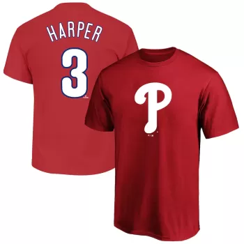 Men's Philadelphia Phillies Bryce Harper Profile Red Big & Tall Name & Number T-Shirt Men's Philadelphia Phillies Bryce Harper Profile Red Big & Tall Name & Number T-Shirt