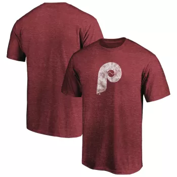 Men's Philadelphia Phillies Burgundy Cooperstown Collection Throwback Logo Tri-Blend T-Shirt Men's Philadelphia Phillies Burgundy Cooperstown Collection Throwback Logo Tri-Blend T-Shirt
