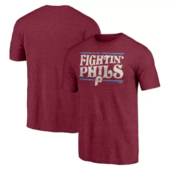 Men's Philadelphia Phillies Burgundy Hometown Collection Fightin' Phils Tri-Blend T-Shirt Men's Philadelphia Phillies Burgundy Hometown Collection Fightin' Phils Tri-Blend T-Shirt