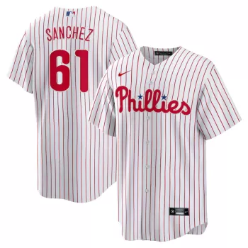 Men's Philadelphia Phillies Cristopher Sanchez Nike White Home Replica Jersey Men's Philadelphia Phillies Cristopher Sanchez Nike White Home Replica Jersey