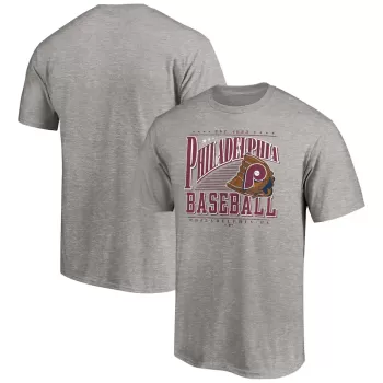 Men's Philadelphia Phillies Heather Gray Cooperstown Collection Winning Time T-Shirt Men's Philadelphia Phillies Heather Gray Cooperstown Collection Winning Time T-Shirt