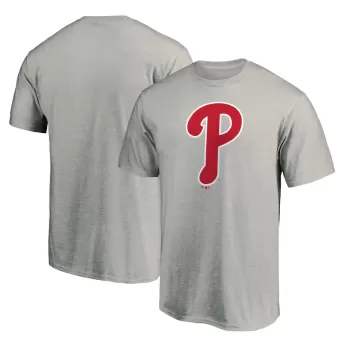 Men's Philadelphia Phillies Heathered Gray Official Team Logo T-Shirt Men's Philadelphia Phillies Heathered Gray Official Team Logo T-Shirt