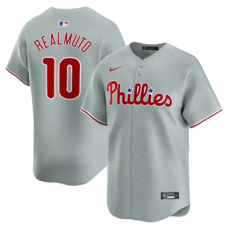 Men's Philadelphia Phillies J.T. Realmuto Nike Gray Away Limited Player Jersey Men's Philadelphia Phillies J.T. Realmuto Nike Gray Away Limited Player Jersey