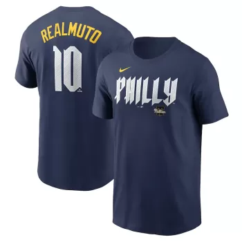 Men's Philadelphia Phillies J.T. Realmuto Nike Navy 2024 City Connect Fuse Player Name & Number T-Shirt Men's Philadelphia Phillies J.T. Realmuto Nike Navy 2024 City Connect Fuse Player Name & Number T-Shirt