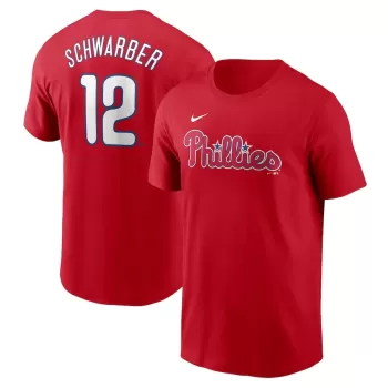 Men's Philadelphia Phillies Kyle Schwarber Nike Red Fuse Name & Number T-Shirt Men's Philadelphia Phillies Kyle Schwarber Nike Red Fuse Name & Number T-Shirt