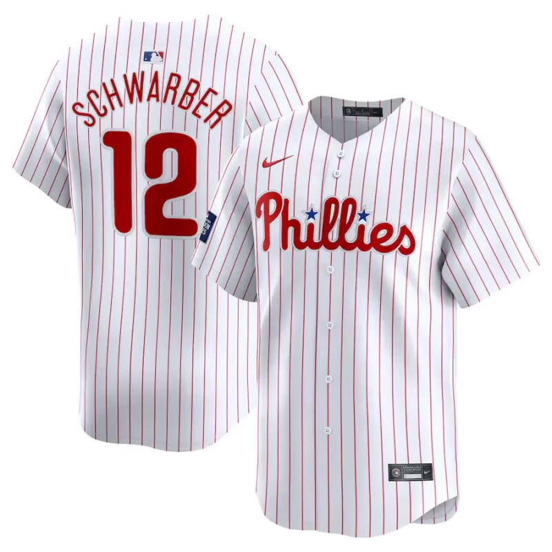 Men's Philadelphia Phillies Kyle Schwarber Nike White 2024 MLB World Tour London Series Home Limited Player Jersey Men's Philadelphia Phillies Kyle Schwarber Nike White 2024 MLB World Tour London Series Home Limited Player Jersey