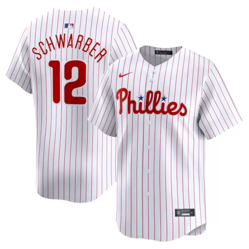 Men's Philadelphia Phillies Kyle Schwarber Nike White Home Limited Player Jersey Men's Philadelphia Phillies Kyle Schwarber Nike White Home Limited Player Jersey