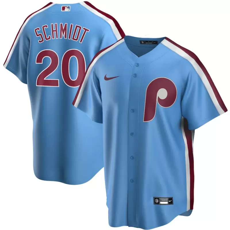 Men's Philadelphia Phillies Mike Schmidt Nike Light Blue Road Cooperstown Collection Replica Player Jersey Men's Philadelphia Phillies Mike Schmidt Nike Light Blue Road Cooperstown Collection Replica Player Jersey