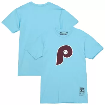 Men's Philadelphia Phillies Mitchell & Ness Light Blue Cooperstown Collection Team Logo T-Shirt Men's Philadelphia Phillies Mitchell & Ness Light Blue Cooperstown Collection Team Logo T-Shirt