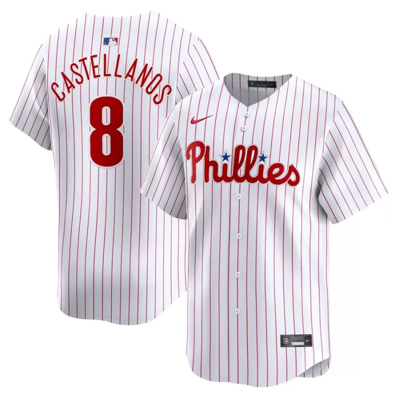 Men's Philadelphia Phillies Nick Castellanos Nike White Home Limited Player Jersey Men's Philadelphia Phillies Nick Castellanos Nike White Home Limited Player Jersey
