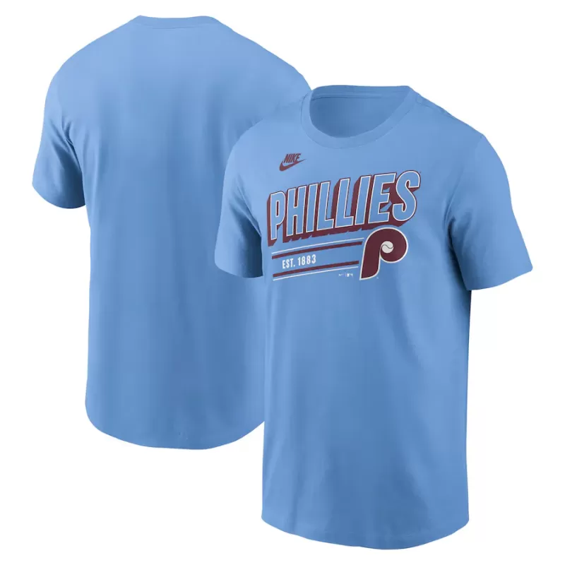 Men's Philadelphia Phillies Nike Light Blue Cooperstown Collection Retro T-Shirt Men's Philadelphia Phillies Nike Light Blue Cooperstown Collection Retro T-Shirt