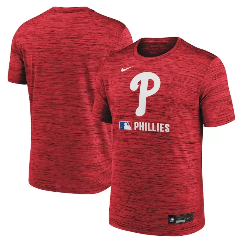 Men's Philadelphia Phillies Nike Red Authentic Collection Velocity Performance Practice T-Shirt Men's Philadelphia Phillies Nike Red Authentic Collection Velocity Performance Practice T-Shirt