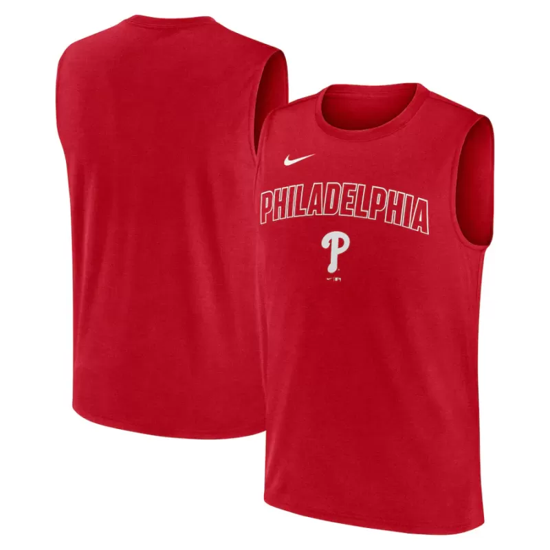 Men's Philadelphia Phillies Nike Red Knockout Performance Muscle Tank Top Men's Philadelphia Phillies Nike Red Knockout Performance Muscle Tank Top