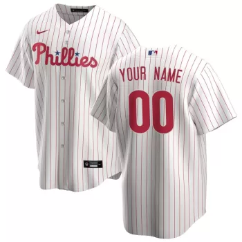 Men's Philadelphia Phillies Nike White Home Replica Custom Jersey Men's Philadelphia Phillies Nike White Home Replica Custom Jersey