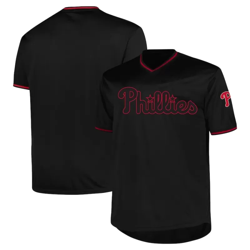 Men's Philadelphia Phillies Profile Black Big & Tall Pop Fashion Jersey Men's Philadelphia Phillies Profile Black Big & Tall Pop Fashion Jersey