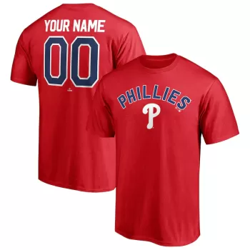 Men's Philadelphia Phillies Red Personalized Team Winning Streak Name & Number T-Shirt Men's Philadelphia Phillies Red Personalized Team Winning Streak Name & Number T-Shirt
