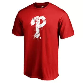 Men's Philadelphia Phillies Red Splatter Logo T-Shirt Men's Philadelphia Phillies Red Splatter Logo T-Shirt
