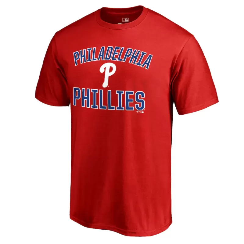 Men's Philadelphia Phillies Red Victory Arch T-Shirt Men's Philadelphia Phillies Red Victory Arch T-Shirt