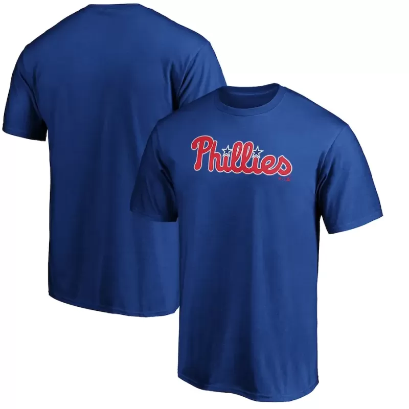 Men's Philadelphia Phillies Royal Official Team Wordmark T-Shirt Men's Philadelphia Phillies Royal Official Team Wordmark T-Shirt