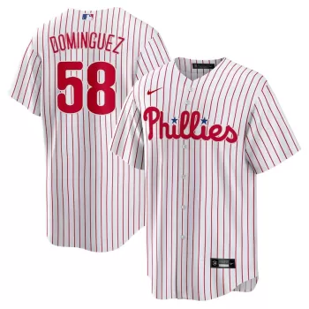 Men's Philadelphia Phillies Seranthony Domínguez Nike White Home Replica Player Jersey Men's Philadelphia Phillies Seranthony Domínguez Nike White Home Replica Player Jersey