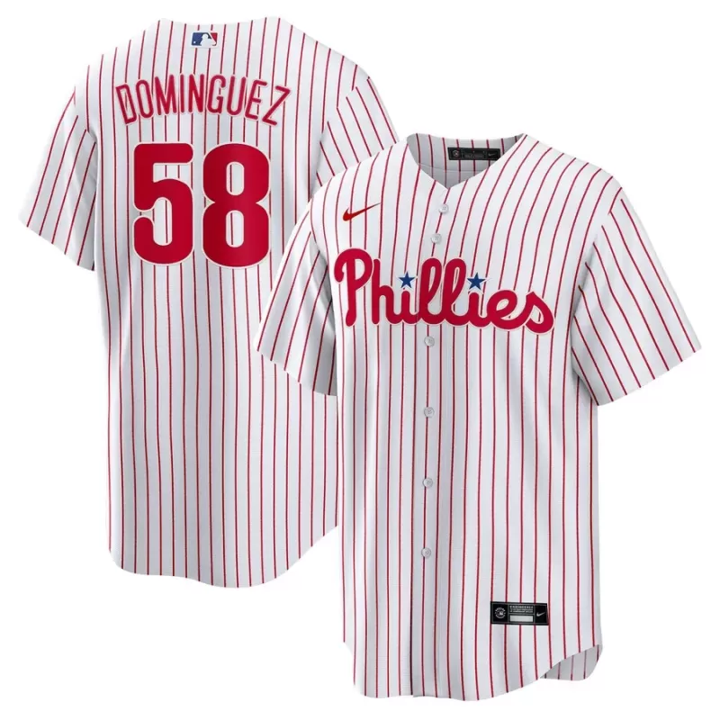 Men's Philadelphia Phillies Seranthony Domínguez Nike White Home Replica Player Jersey Men's Philadelphia Phillies Seranthony Domínguez Nike White Home Replica Player Jersey