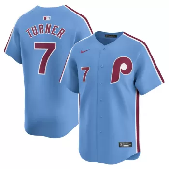 Men's Philadelphia Phillies Trea Turner Nike Light Blue Alternate Limited Player Jersey Men's Philadelphia Phillies Trea Turner Nike Light Blue Alternate Limited Player Jersey