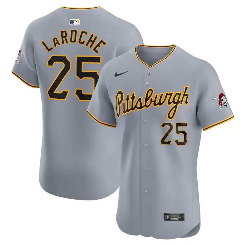 Men's Pittsburgh Pirates Adam LaRoche Nike Gray Road Elite Player Jersey Men's Pittsburgh Pirates Adam LaRoche Nike Gray Road Elite Player Jersey