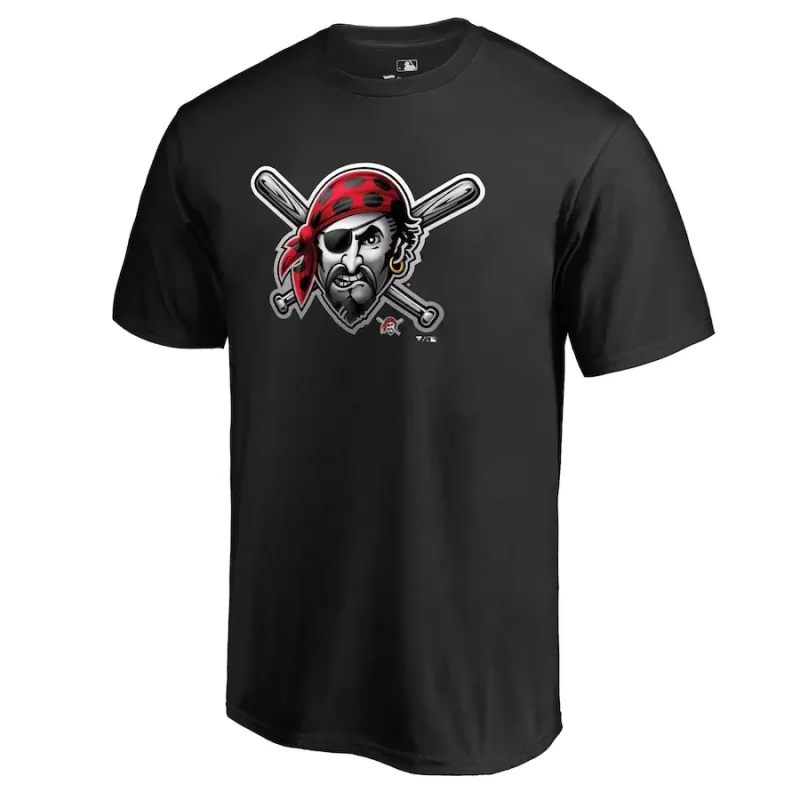 Men's Pittsburgh Pirates Black Midnight Mascot T-Shirt Men's Pittsburgh Pirates Black Midnight Mascot T-Shirt